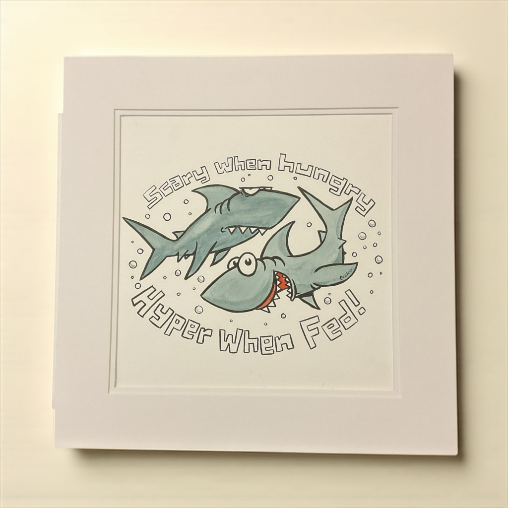 shark cartoon hungry humour