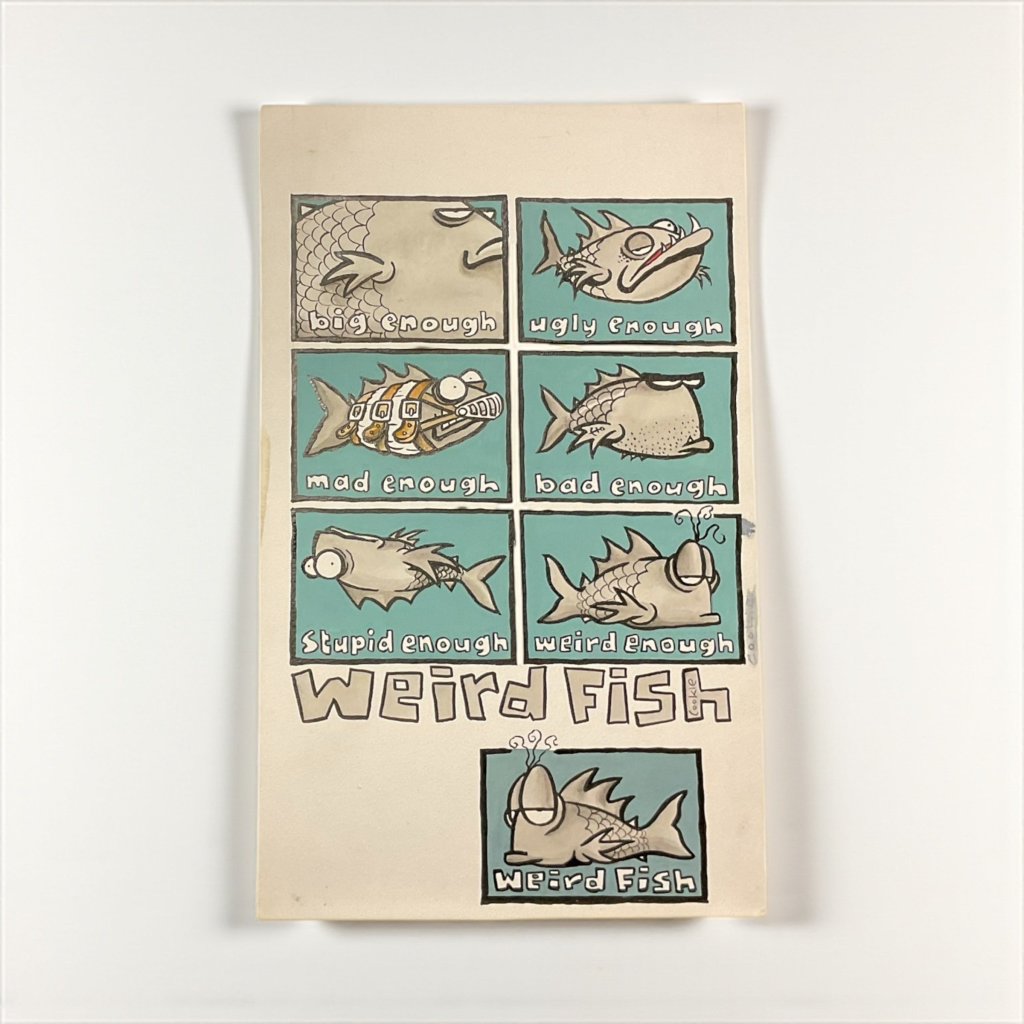 Collection of different fish cartoons with different characters